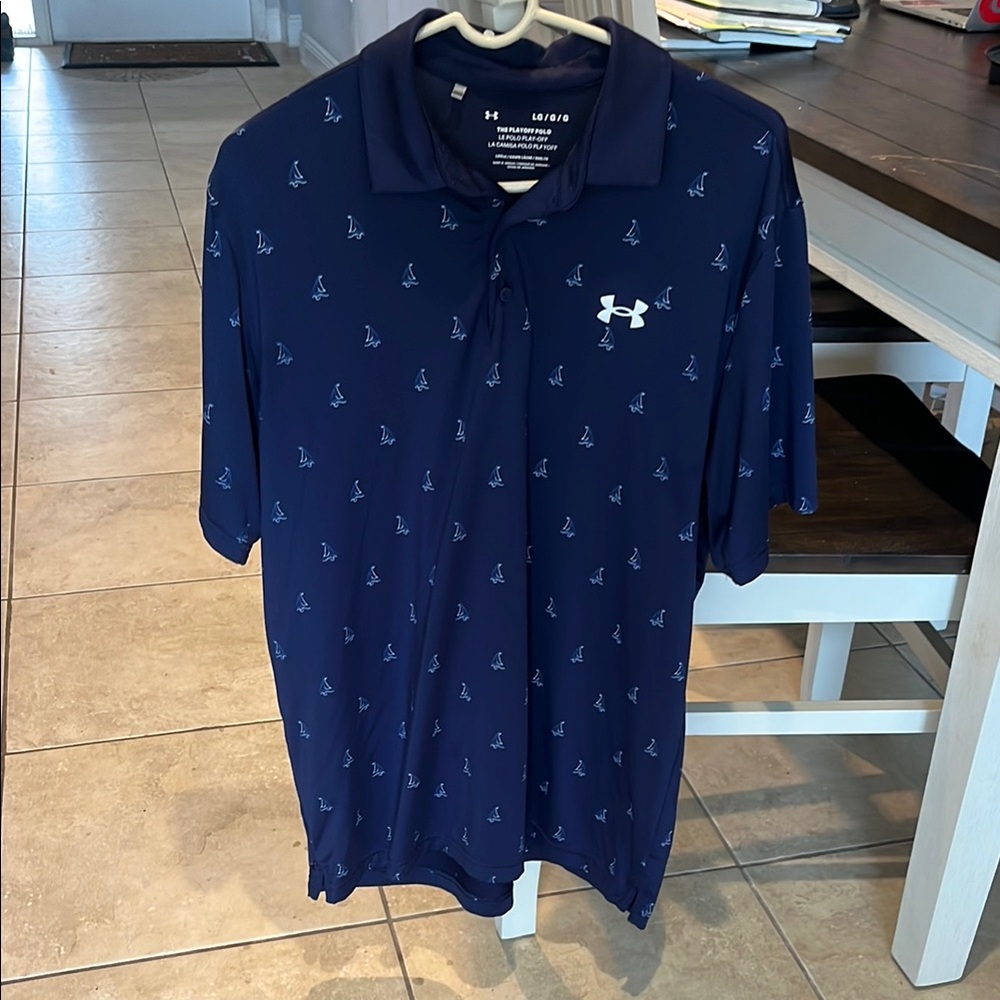 Under Armour Men's Blue Polo with Sailboat Print